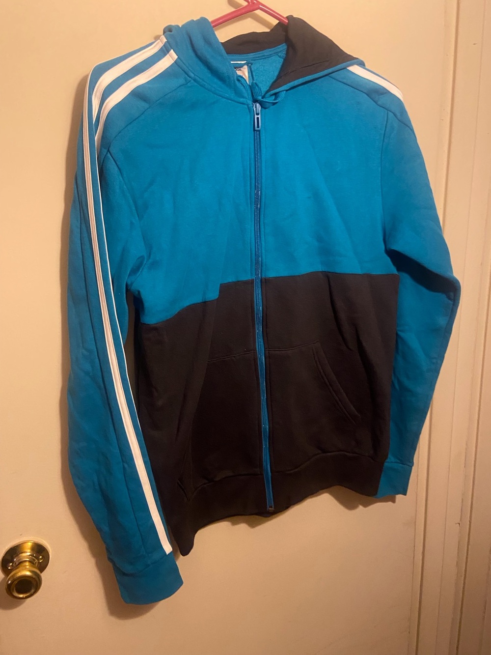 adidas Blue and Black Zip-Up Hoodie Jacket Size Small NWT
